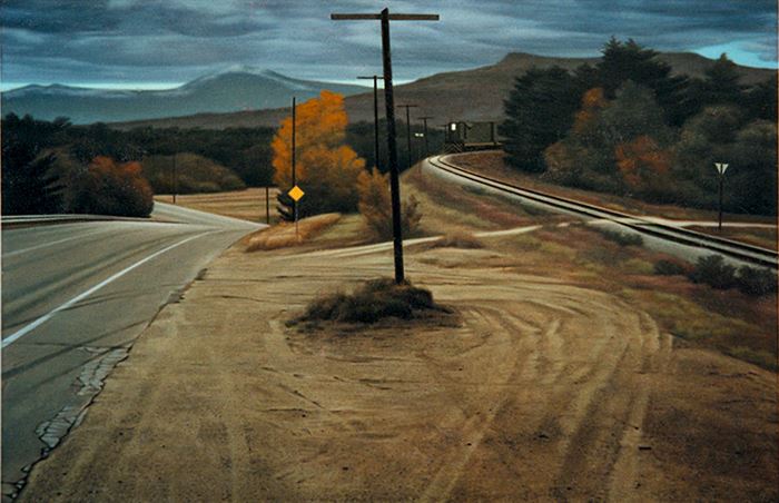 Eric Green, Passage VI, Acrylic on ungessoed Masonite panel, 32" x 48", 1980
